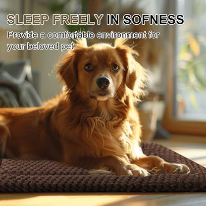 Dog Bed Crate Mat, Soft Durable Washable Anti-Slip Kennel Pad for Dogs & Cats, Reversible (Dark Brown, S(24"*18"*1.5")) - color: Dark Brown, size: S(24"*18"*1.5")