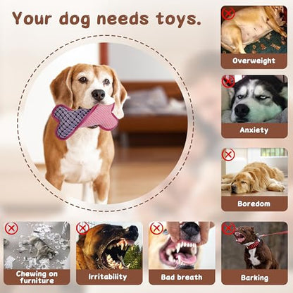 Squeaky Dog Toys to Keep Them Busy Squeaky Dog Toys with Soft Fabric, for Small, Medium, and Large Dogs for Daily Interaction, Companion Training 1Pcs (Color: Pink)