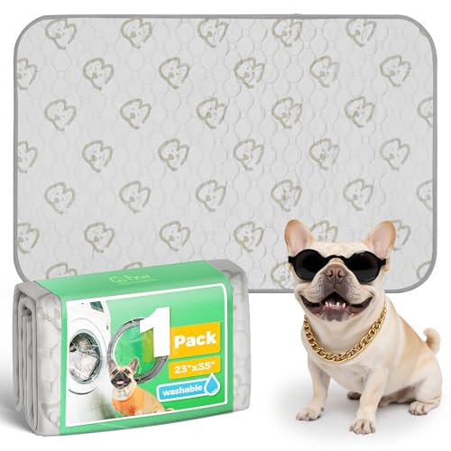 FXW Washable Pee Pads for Dogs, Leak-Proof & Non-Slip, Specifically Designed for 36inch Cages, 23" x 35" Rectangle, Khaki, 1 Pack - color: Khaki, size: 23" x 35" (1 Pack)