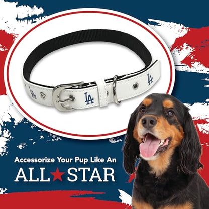 MLB Dog Collar Los Angeles Dodgers New Signature PRO PVC-Leather Premium Pet Collars Extra Tough & Durable! Super Stylish! Size: Medium Adjustable 16-20" Length x 1" Width - color: Los Angeles Dodgers, size: Medium