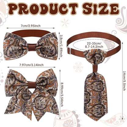 Reginary 100 Pieces Dog Bow Tie Collar Set Include 40 Dog Neckties, and 30 Puppy Bowties, 30 Collar Flowers, Adjustable Pet Ties Grooming for Small Medium Cats Pets Supply (Paisley) - style: Paisley