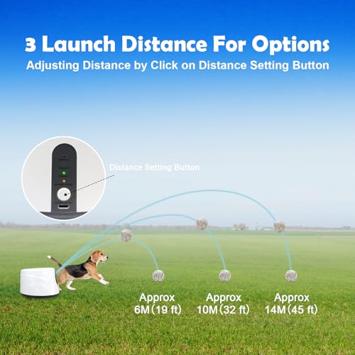 MEKAPLE Automatic Dog Ball Launcher, Upgraded Interactive Dogs Balls Thrower for Small Dogs, Distance Adjustable Mental Stimulating Dog Toys with 4 Durable Etpu Balls 2.2 Inch (Silver Grey) - color: Silver Grey