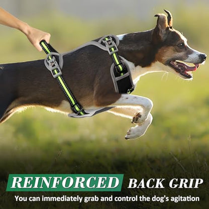 Dog Harness, No Pull Pet Vest Reflective Strip Escape Proof, Easy to Adjust Dog Harness with Escape Proof Function Suitable for Walking, Traveling and Training, Black, XL - size: XL
