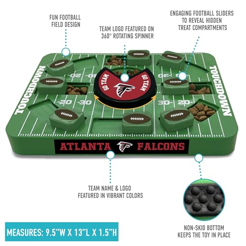 Pets First NFL Atlanta Falcons Large Puzzle Toy, New Size, Interactive Dog Treat & Slow Feeding Toy - color: ATLANTA FALCONS, size: Large