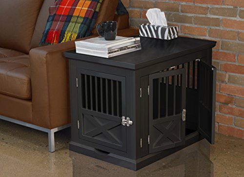 Merry Products Triple Door Medium Dog Crate, Dog Kennel, Dog Cage - color: Black