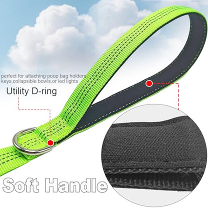Bungee Dog Leash- 5FT Shock Absorbing & Reflective Nylon Leash | Anti-Pull Training for Small/Medium Dogs | 2cm Wide, 6 Colors (Green) - color: Green