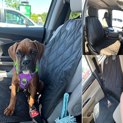 Dog Seat Cover Cars Trucks SUVs, Thick 600D Heavy Duty Pets Car Seat Cover, Waterproof & Wear-Resistant Durable Nonslip Backing & Hammock Convertible, Black, 2 Pack - color: black, size: 2 PCS