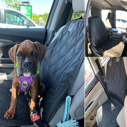 Dog Seat Cover Cars Trucks SUVs, Thick 600D Heavy Duty Pets Car Seat Cover, Waterproof & Wear-Resistant Durable Nonslip Backing & Hammock Convertible, Black, 2 Pack - color: black, size: 2 PCS