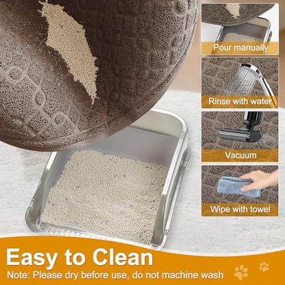 Cat Litter Box Mat, 35" x 24" Large Kitty Litter Trapping Mat Keep Floor Clean, Scatter Control, Waterproof, Easy to Clean, Durable Large Size Litter Mat