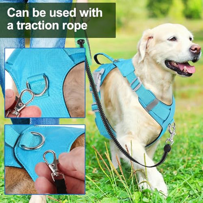 No Pull Dog Harness with Handle, Adjustable Soft Pet Vest Harness with Lightweight for Small Medium Large Sized Dog,Blue,S - color: Blue, size: S