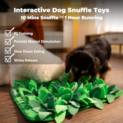 Puzzle Feeder Snuffle Mat & Slow Feeder for Dogs - Interactive Dog Puzzle Toys for Smell Training - color: Grass Green