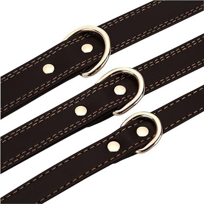 Personalized Dog Collar - Engraved Soft Black Vegan Leather - Custom Small Medium or Large Size with Name Plate (Small) - size: Small