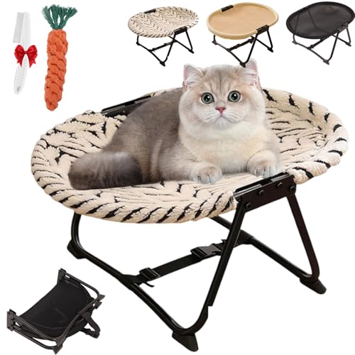 Elevated Pet Bed, Foldable Indoor Cats Raised Bed with Metal Frame, Portable Breathable Non Slip Cot Hammock, Cooling Raised Pet Cot with Breathable Mes, Sleeping Platform for Dogs and Cats (B) - color: B