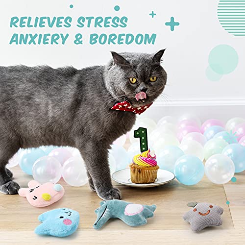 Gejoy 20 Pack Catnip Toys for Indoor Cat Plush Kitten Cat Chew Toys Catnip Kitten Entertaining Interactive Safe Teeth Cleaning Dolls(Lovely) - style: Lovely