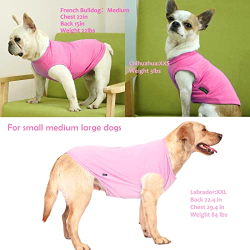 Dog Pink Shirts for Small Dogs,Blank Plain Pink Cotton Shirt,S Pink Rose - color: Pink & Rose, size: Small