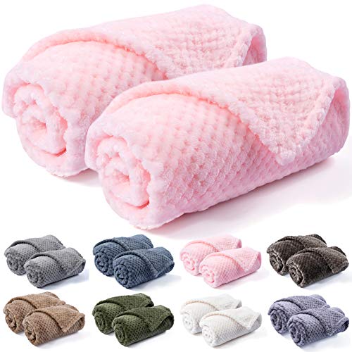 Warm Soft Fuzzy Dog or Cat Blanket, Plush Fleece Throws for Bed, Couch, Sofa, Travel (S/24" x 32", Bright Pink) - color: Bright Pink, size: S/24" x 32"