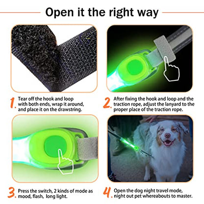 LaRoo LED Dog Collar Light, High Visibility Pet Safety Night Light with Hook & Loop, Waterproof Glow LED Strip for Dog Collar Leash Harness, Perfect for Night Walking Running, Camping, Outdoor, Green - color: Green