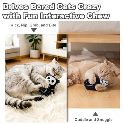 Retro Shaw Catnip Toys, 4 Pack, Horror Goth Cat Toys for Indoor Cats Kitten, Crinkle Interactive Cat Nip Kitty Toys for All Breeds (3.7 Inches) - size: 3.7 Inches