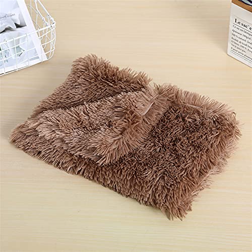 Pet Faux Fur Calming Blanket Soft Dog Cat Protector with Two-Side Fur, Thick Shaggy Bed Throws Pet Blankets Soft Fuzzy Microfibe Cat Throw Bed Couch Washable 22"x14" Inch Coffee - color: Coffee, size: 22"x14" Inch