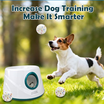 MEKAPLE Automatic Dog Ball Launcher, Upgraded Interactive Dogs Balls Thrower for Small and Medium Dogs, Distance Adjustable Mental Stimulating Dog Toys with 4 Durable Etpu Balls 2.2 Inch (Dark Green) - color: Dark Green