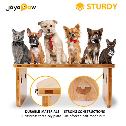 Elevated Dog Bowls, Bamboo Raised Dog Bowl for Large Dogs & Medium Dogs, with 2 Stainless Steel Bowls (10'' Tall–48 oz Bowl) - color: Natural, size: Large: 10'' Tall-48oz Bowl