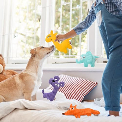 Squeaky Dog Toys for Small Dogs, Cute Plush Small Dog Toys for Indoor Play, Interactive Dog Toys with Non-Shedding Material for Small and Medium Dogs - 4pack - style: A-4pack