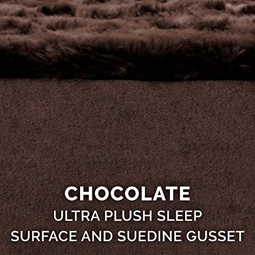 Furhaven Replacement Dog Bed Cover Ultra Plush Faux Fur & Suede Mattress, Machine Washable - Chocolate, Jumbo (X-Large) - color: Chocolate, size: Jumbo (X-Large) (Pack of 1)