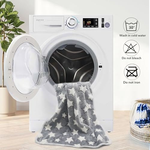 1 Pack 3 Puppy Blankets Super Soft Warm Sleep Mat Grey Cute Print Fluffy Fleece Pet Flannel Throw Dog Blankets for Small Dogs Cats,Star&Bone&Love-Medium(29"x20") - color: Bone/Love/Star, size: Medium(29"x20")