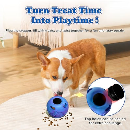 5-in-1 Dog Toy, Frozen Dog Treats to Keep Dogs Busy, Interactive Treat Dispensing Dog Toy Puzzle, Interactive Chew Toys for Puppy Small Medium Dog, Power Chewer, Durable Rubber-Easy to Clean (small) - color: Blue, size: Small