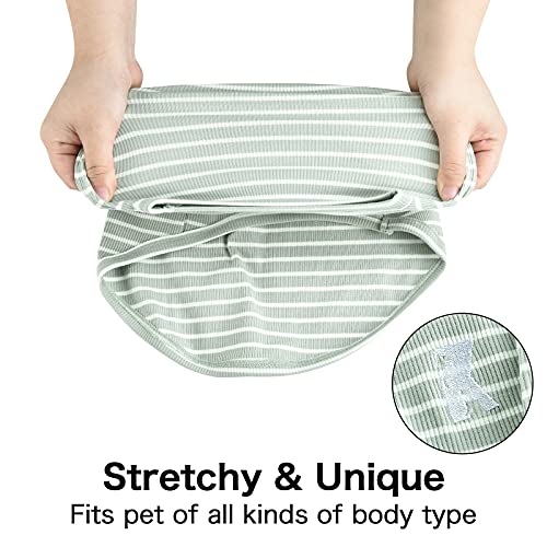 Dog Shirt Vest Lightweight Stretchy Dog T-Shirts Soft Cool Sleeveless Stripe Vests Breathable Clothes for Puppy Kitty Cats Small Medium Large Dogs 2 Pack Pink + Green [ M/Medium ] - color: Pink + Green, size: M-(6~9lb) | Chest(~15.3")