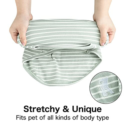 Dog Shirt Vest Lightweight Stretchy Dog T-Shirts Soft Cool Sleeveless Stripe Vests Breathable Clothes for Puppy Kitty Cats Small Medium Large Dogs 2 Pack Pink + Green [ M/Medium ] - color: Pink + Green, size: M-(6~9lb) | Chest(~15.3")