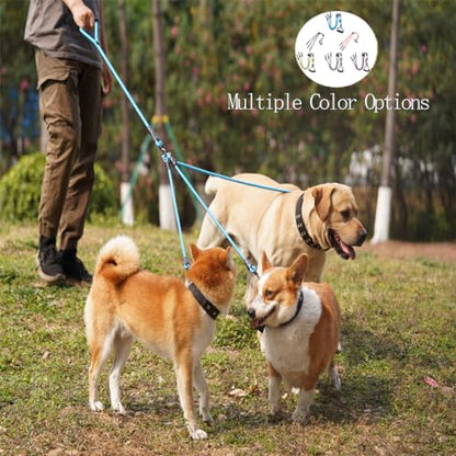 3 in 1 Durable Nylon Dog Leash with Padded Handle, 360° Swivel No Tangle Climbing Rope Removable Pet Traction Rope, Lead for Medium Large Dogs Blue - color: Blue