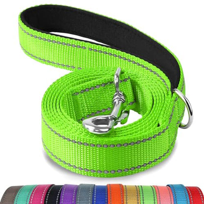 Joytale Dog Leash, 4 FT Double-Sided Reflective, Padded Handle Nylon Heavy Duty Leashes for Small Dogs Walking, Green - color: Green, size: 4 ft Narrow