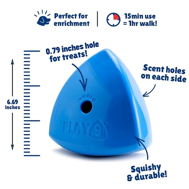 Roolo Dog Treat Dispenser Toy – Dog Toys Interactive Enrichment Puzzle Feeder for All Dog Sizes and Breeds – Durable Slow Feeder for Mental Stimulation & Boredom Relief Gifts for Dogs