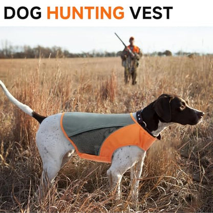 Reflective Dog Vest for Large Dogs, Orange High Visibility Safety Pet Vest for Hunting, Walking at Night - size: 2XL