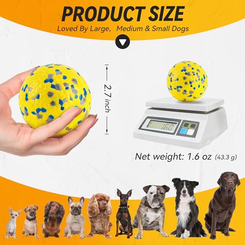 FUSOTO 2Pcs Dog Balls, Tennis Balls for Dog Aggressive Chewers, for Large Medium Small Puppy, Training Catch&Fetch, Water Floats Toys, Yellow - color: 2x Yellow
