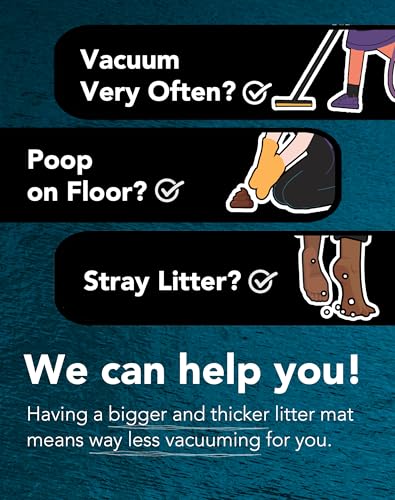 Lukamoo® Cute Cat Litter Mat (30’’x20’’), Large/L, for Kitty Litter & Cute Cat Litter Box, Litter Trapping Mat (Large (30'' x 20''), Love Letter)