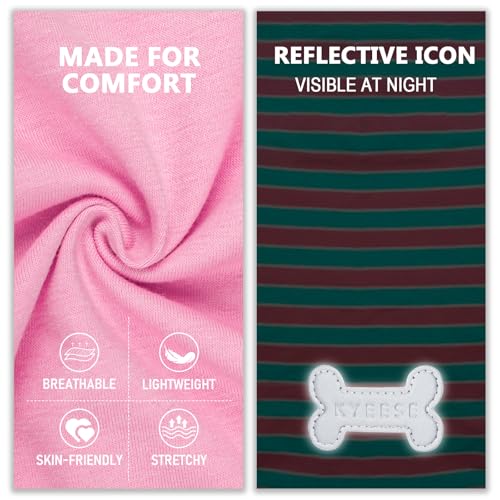 KYEESE 2Pack Dog Shirt, Soft Striped Dogs T Shirts, Lightweight Doggie Tank Top Cat Clothes, Sleeveless Dog Shirt for Small Dogs, Stretchy Pet Vest, Pink, Medium - color: 01# 2Pack (Pink+Striped), size: Medium (7-13lbs)