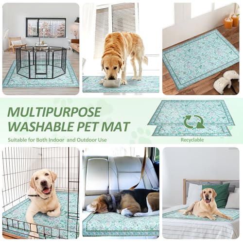 Washable Pee Pads for Dogs, 2Pack Reusable Puppy Pads Dog Potty Training Pads, Waterproof Dog Pee Pads Mat , Whelping Pad, Non-Slip Protects Against Urine Leakage,31"x 36" - color: Green, size: 31*36 Inch(Pack of 2)