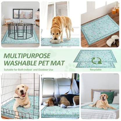 Washable Pee Pads for Dogs, 2Pack Reusable Puppy Pads Dog Potty Training Pads, Waterproof Dog Pee Pads Mat , Whelping Pad, Non-Slip Protects Against Urine Leakage,31"x 36" - color: Green, size: 31*36 Inch(Pack of 2)