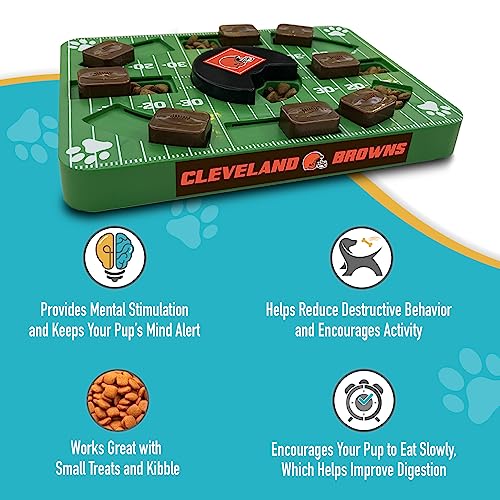 Pets First NFL Cleveland Browns Puzzle Treat Dog Toy - Interactive Toy for Dogs - color: CLEVELAND BROWNS, size: Standard