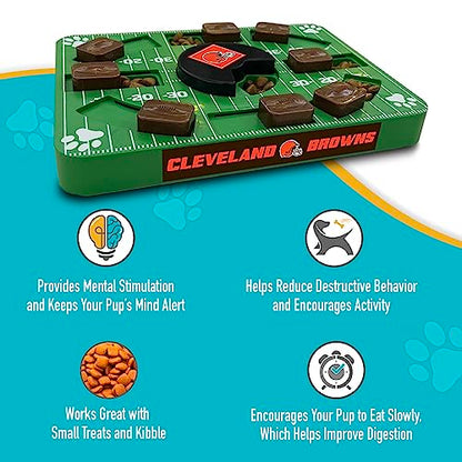 Pets First NFL Cleveland Browns Puzzle Treat Dog Toy - Interactive Toy for Dogs - color: CLEVELAND BROWNS, size: Standard