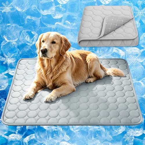 Dog Cooling Mat 2026 Upgraded Arc-Chill Cooling Dog Bed Mat, Washable Pet Cooling Pad (Q-Max>0.4) Cooling Mat for Dogs & Cats Indoor & Outdoor Car Seats (Grey, 28x22 in) - color: Grey, size: 28x22 in