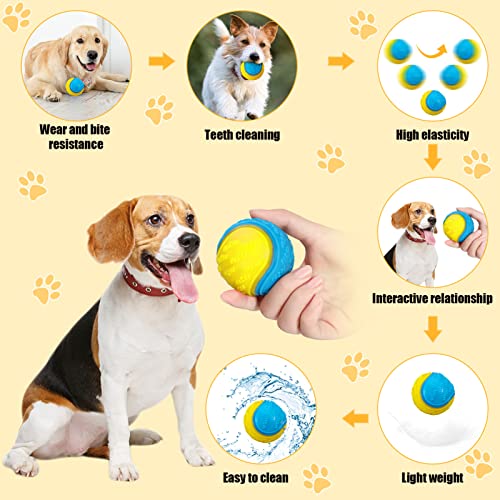 DragonflyDreams Dog Balls, 4-Pack Squeaky Dog Ball, Large and Medium Sized Dogs, Interactive Dog Toys for Play Exercise and Training 2.5 Inch Easy Catching Dog Toys