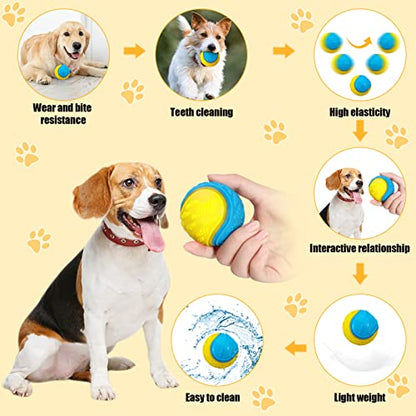 DragonflyDreams Dog Balls, 4-Pack Squeaky Dog Ball, Large and Medium Sized Dogs, Interactive Dog Toys for Play Exercise and Training 2.5 Inch Easy Catching Dog Toys