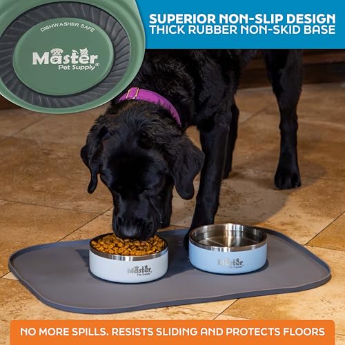 Master Pet Supply Stainless Steel Dog Bowls - 25 oz, Heavy Duty - Camo Patrol, Double Wall Extra-Thick Insulated, Non-Slip Pet Water Bowl for Dogs, Cats & Pets, Anti Rust Metal, Dish Washer Safe - color: Camo Patrol, size: 3 Cups (25 oz)