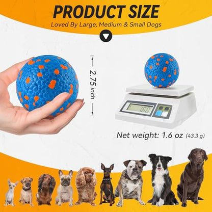 FUSOTO 4Pcs Dog Balls, Tennis Balls for Dog Aggressive Chewers, for Large Medium Small Puppy, Training Catch&Fetch, Water Floats Toys, Blue - color: 4x Blue