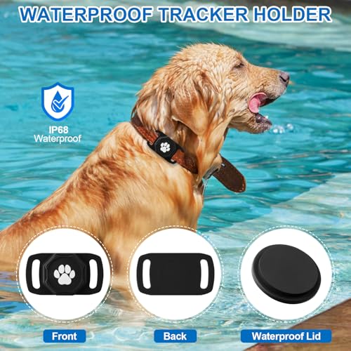 Smart Pet Tracker for Collar - Dog Trackers Pet Location Tracker with Holder, No Monthly Fee, Anti-Lost Tracking Device for Pets, Luggage, Bag Straps, Compatible with Google Android Only(Not for iOS) - color: Black