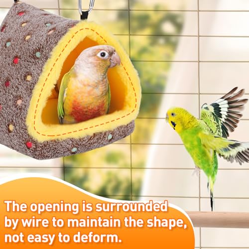 Medium Winter Warm Bird Nest for Cage - Comfortable Bird Bed with Support Board, Hanging Hammock Shed Hideaway Hut Gift for Cockatiel Monk Parrots Sun Conure - size: Medium