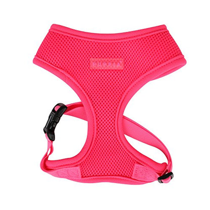 Puppia Soft Harness A XL Over-The-Head Soft Mesh Harness Neon Pink - color: PINK, size: X-Large